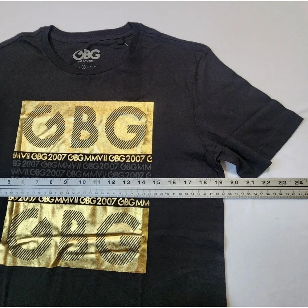G by GUESS Los Angeles Men's Short Sleeve T-Shirt Size M Jonathan Tee Black/Gold - Picture 3 of 7